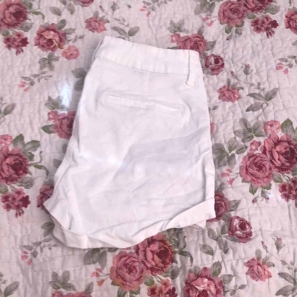 High rise white shorts